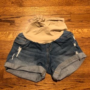 2 Pairs Indigo Blue maternity shorts